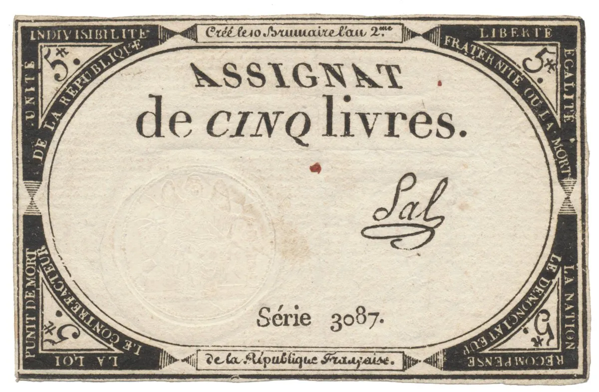 Francie, 5 Livres 1793, P.A76