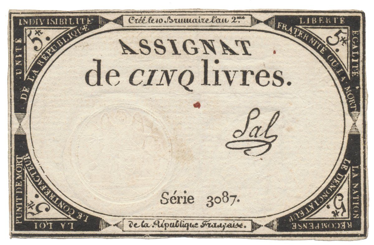 Francie, 5 Livres 1793, P.A76