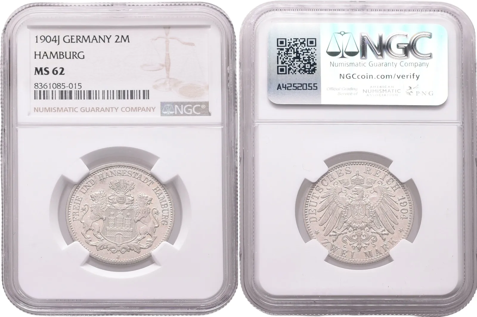 Hamburg, 2 Marka 1904 J - NGC