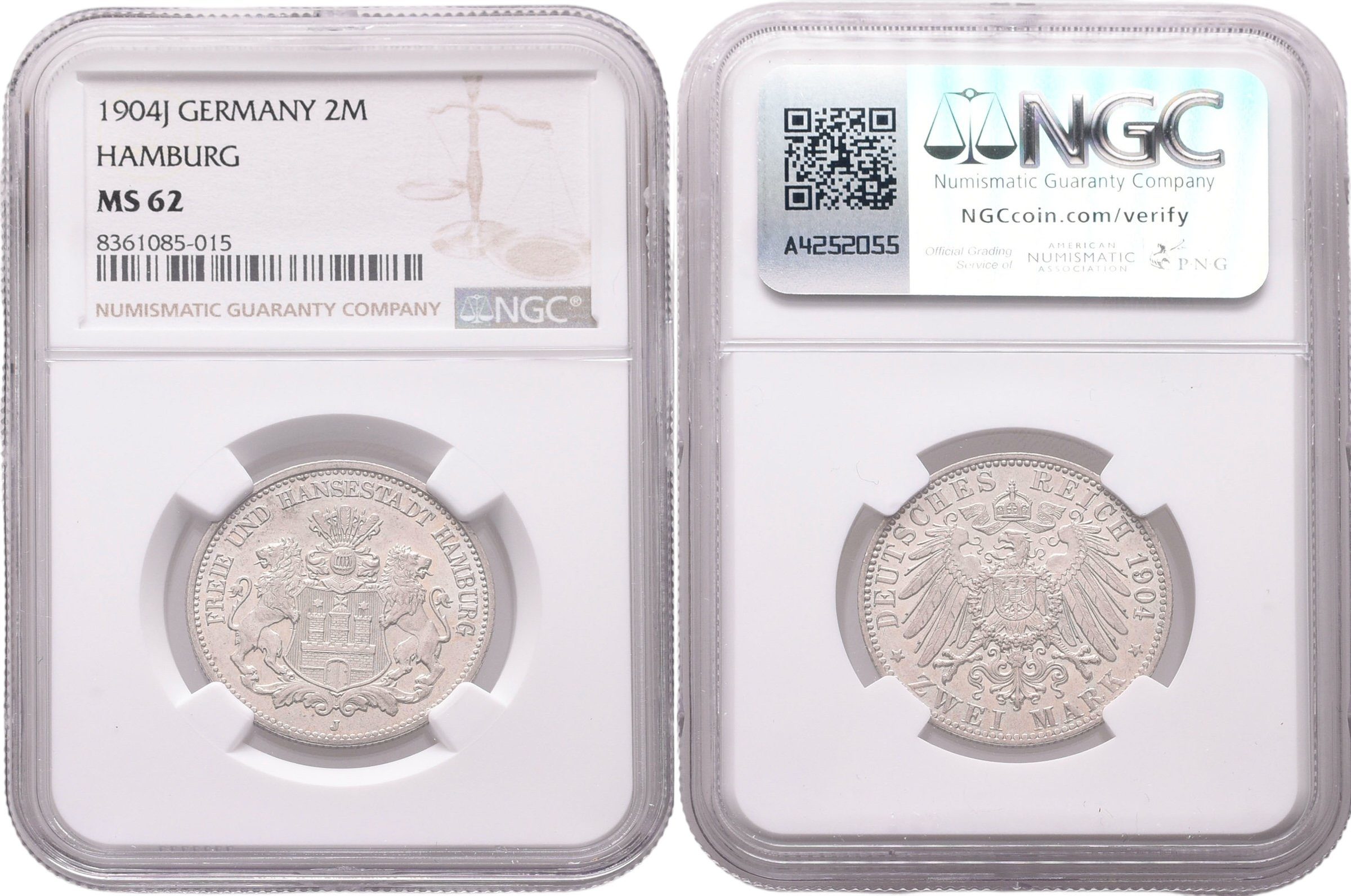Hamburg, 2 Marka 1904 J - NGC