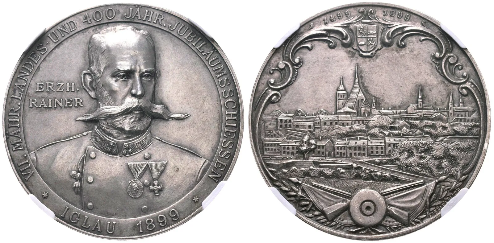 AR Medaile 1899 (E. Friedrich) - VII. moravské zemské střelby a jubilejní střelby — 1