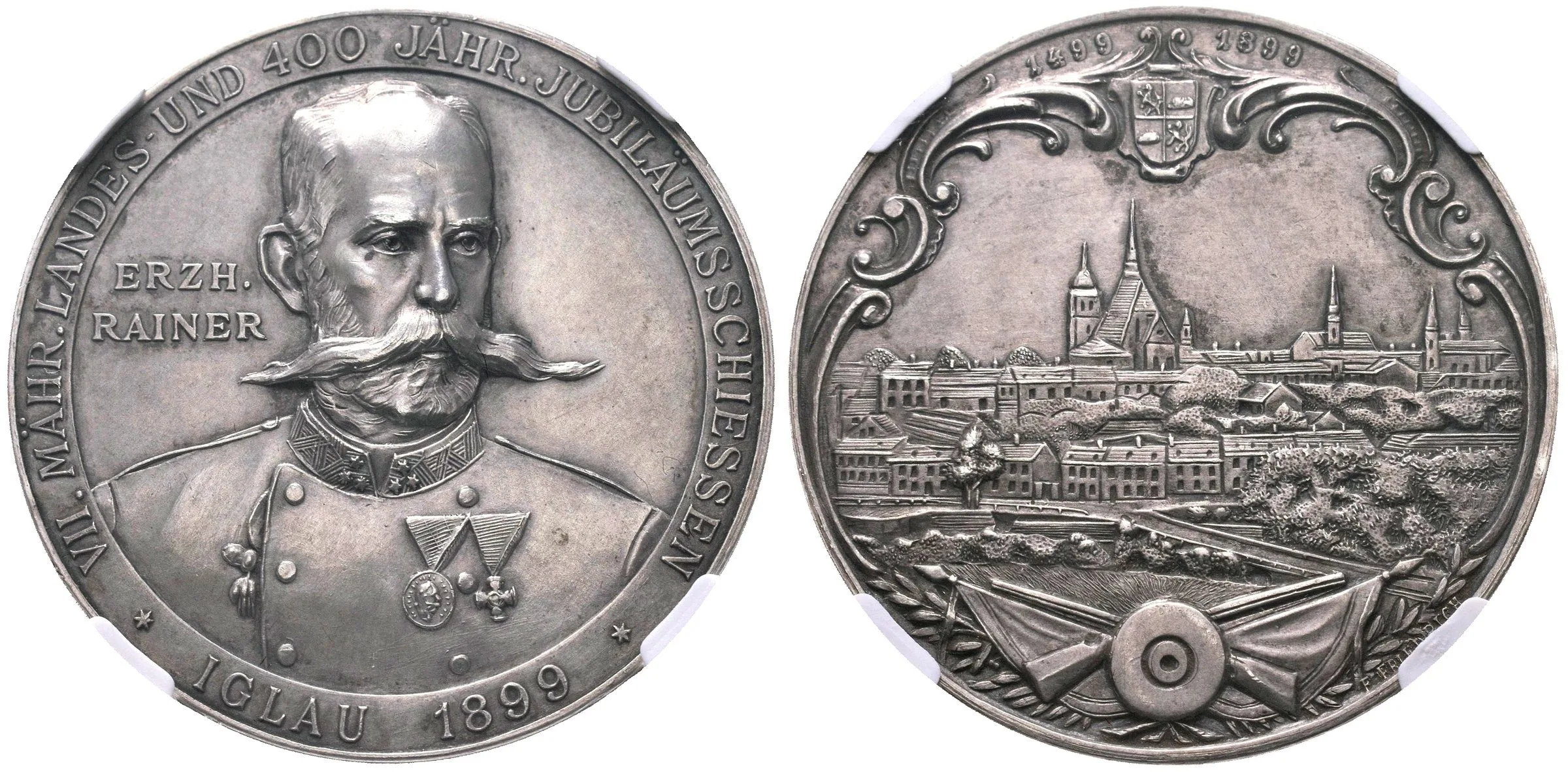 AR Medaile 1899 (E. Friedrich) - VII. moravské zemské střelby a jubilejní střelby — 1