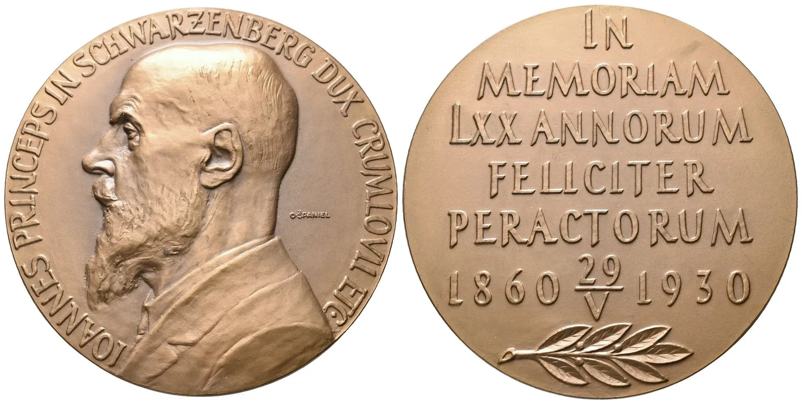 AE Medaile 1930 (O. Španiel) - K 70. výročí narození. Vousaté poprsí zleva, — 1