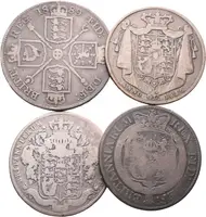 Velká Británie, Soubor mincí 1/2 Crown a 2 Florin - fotografie 2