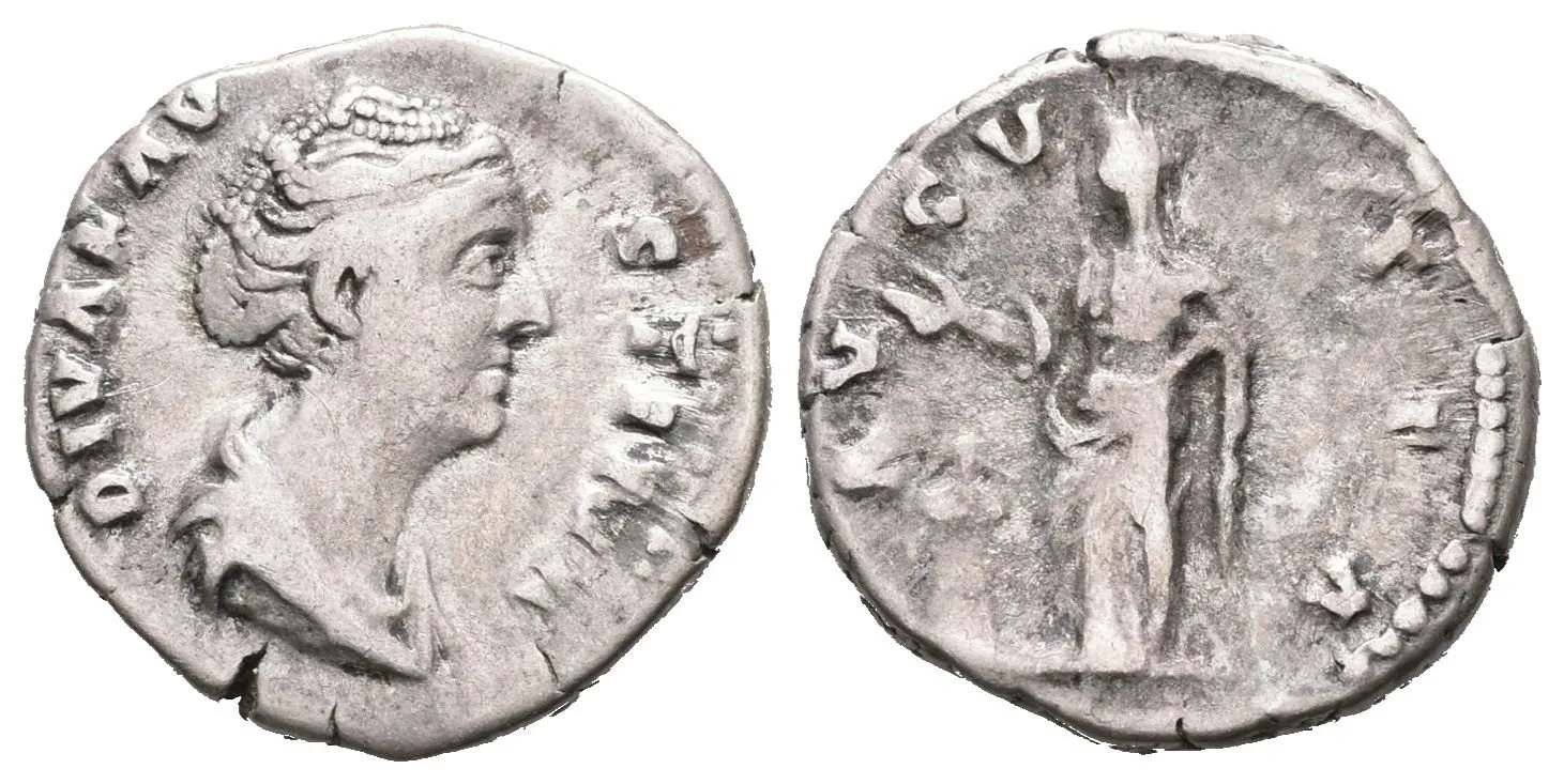 Faustina starší, denár, Řím, RIC 374