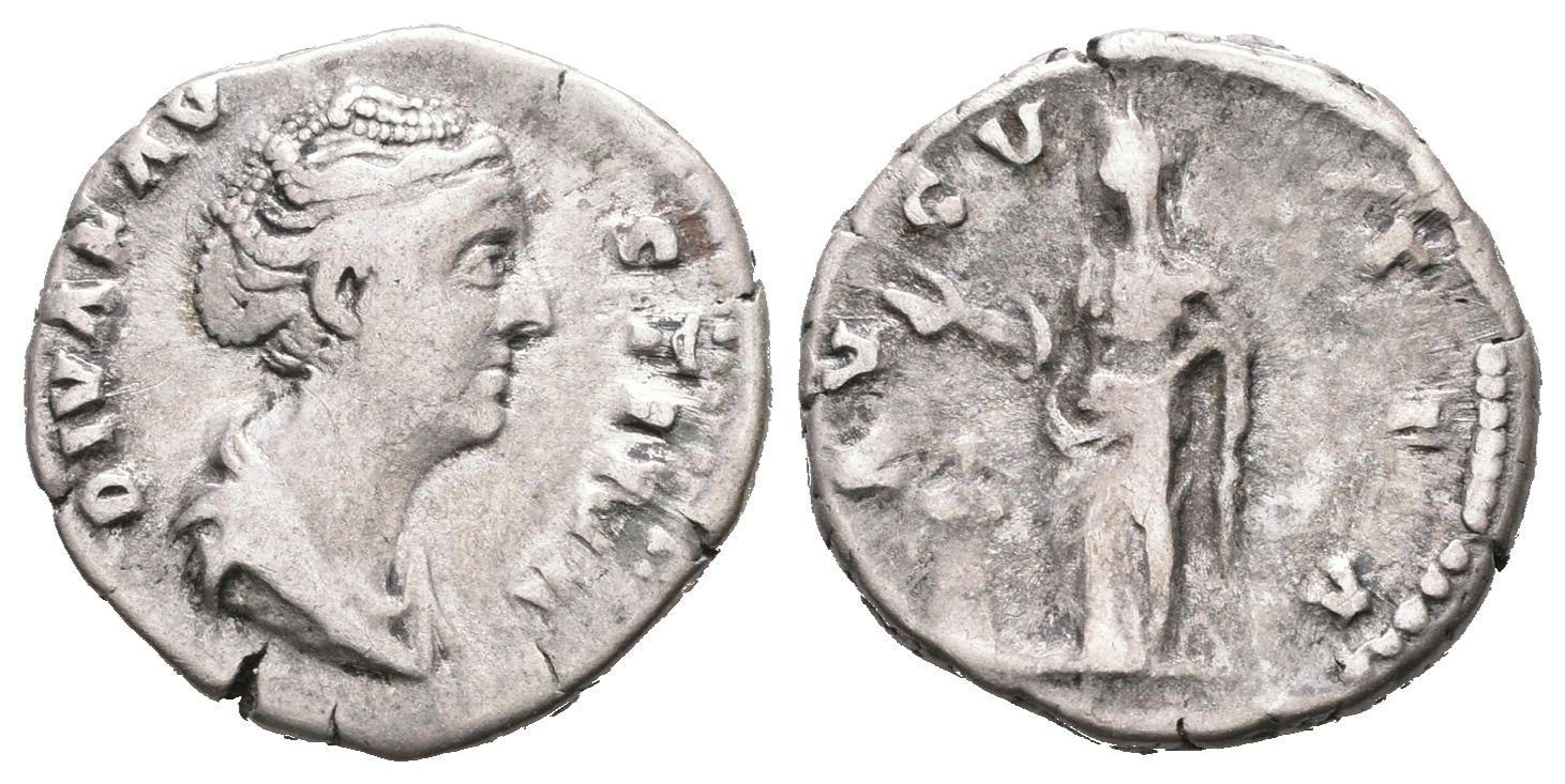 Faustina starší, denár, Řím, RIC 374