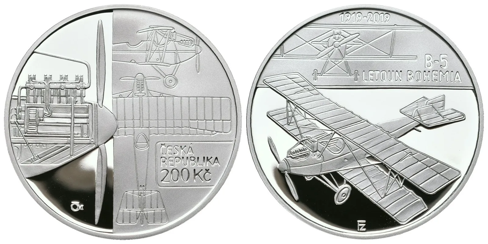 200 Kč 2019 - Letoun Bohemia B-5, PROOF