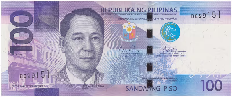 Filipíny, 100 Piso 2014-2015, P.208d-h
