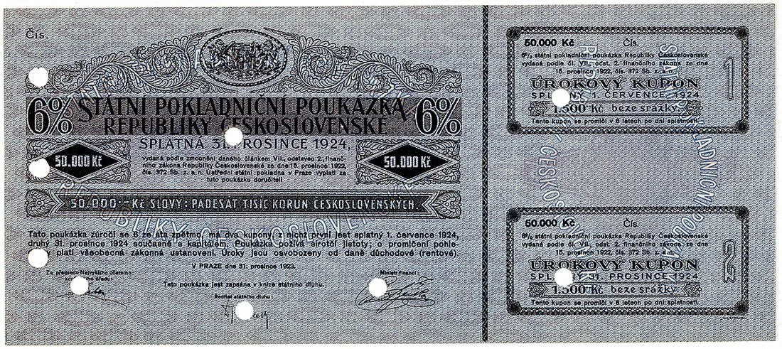 Státní pokladniční poukázky, 1919 - 1939 — 1