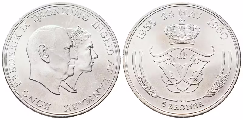 Dánsko, 5 Kroner 1960 - Pamětní