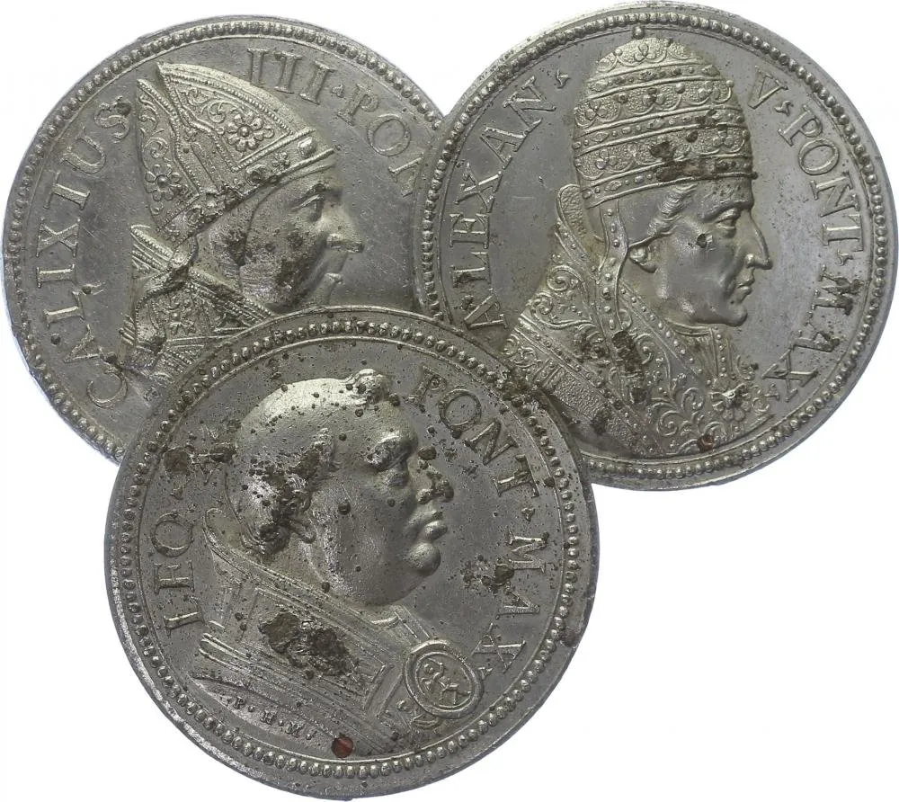 Vatikán - životopisné medaile, cca 18. století — 1