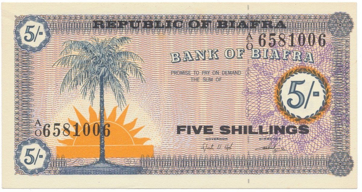 Biafra, 5 Shillings (1967), P.1