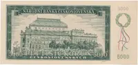 Československo, 5000 Koruna 1945, perforace 3 md svisle, Hej.80a.S1 - fotografie 2