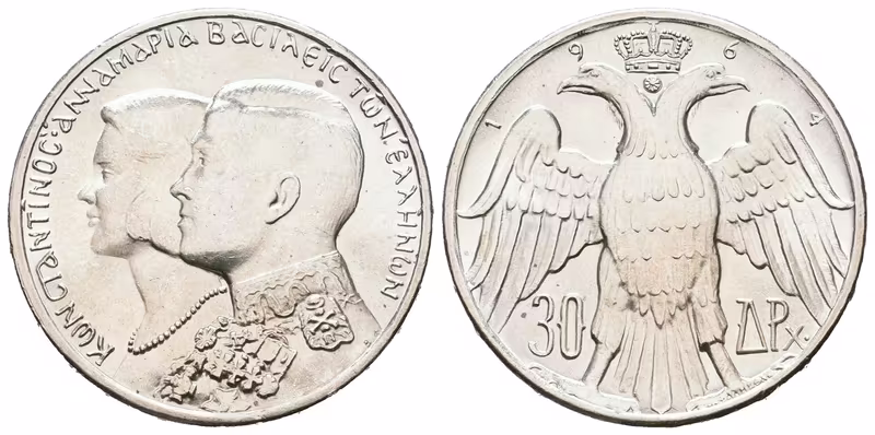 Řecko, 30 Drachma 1964