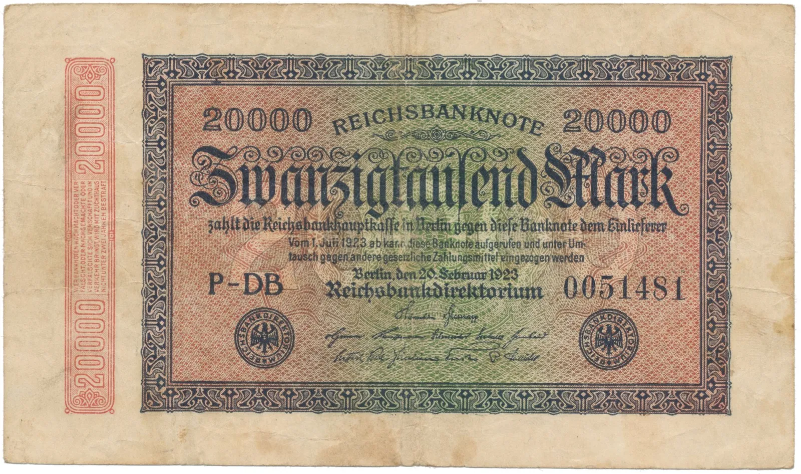 Německo, 20000 Mark 1923, Ro.84f