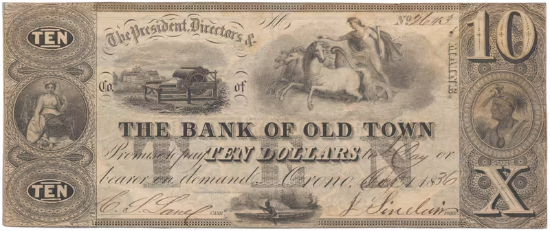 USA - Maine, 10 Dollar 1836