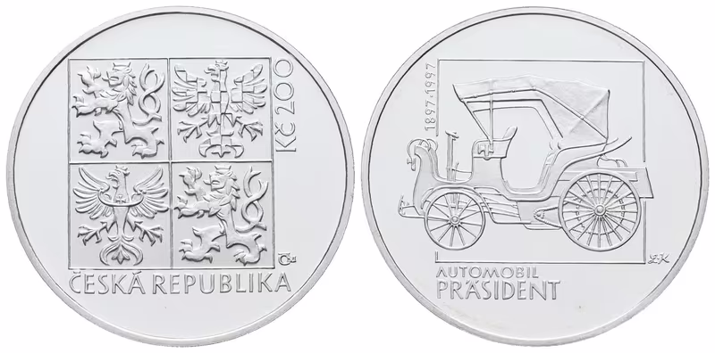 200 Kč 1997 - Automobil Präsident, PROOF