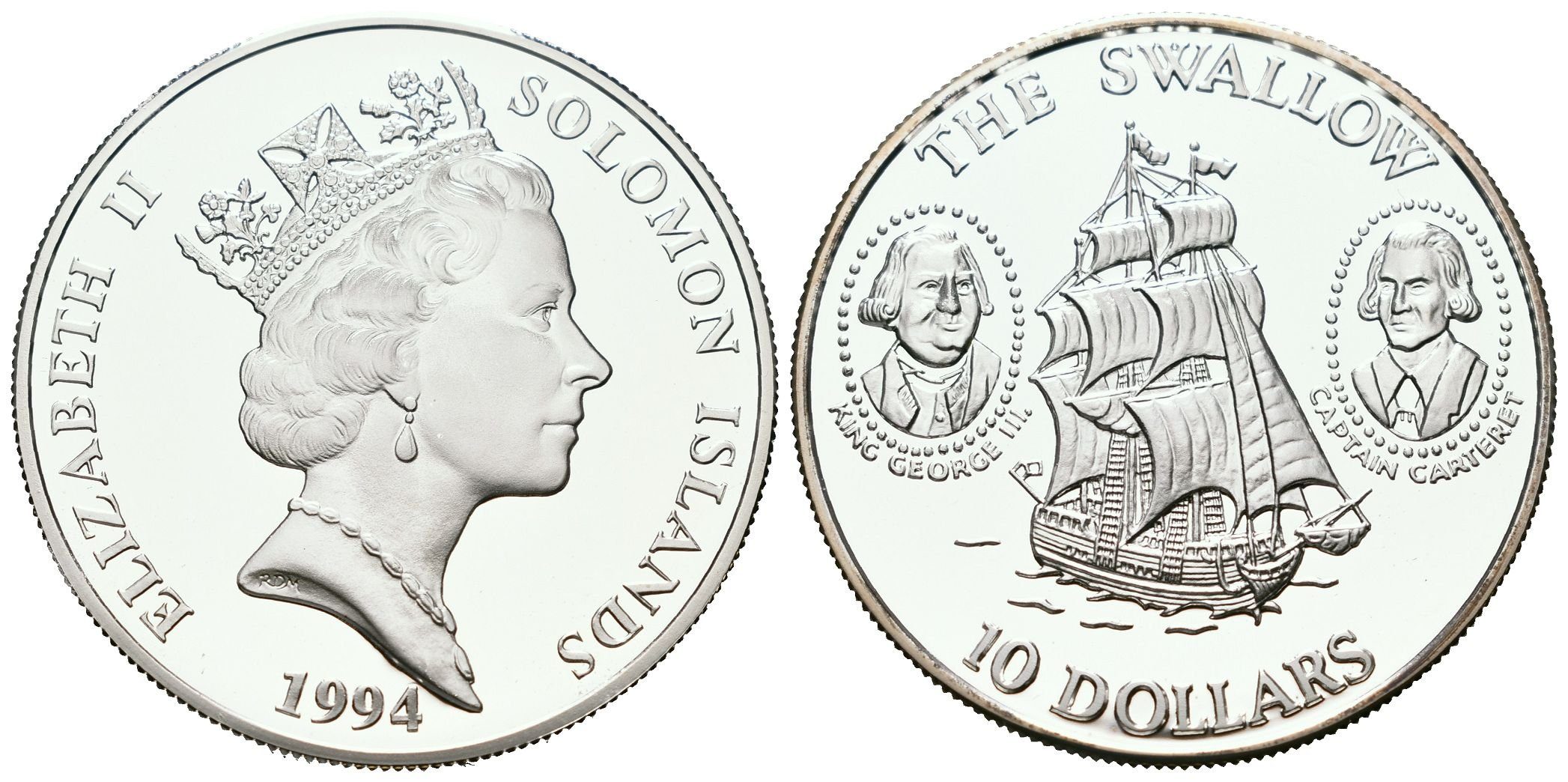 Šalamounovy ostrovy, 10 Dollars 1994 - HMS Swallow