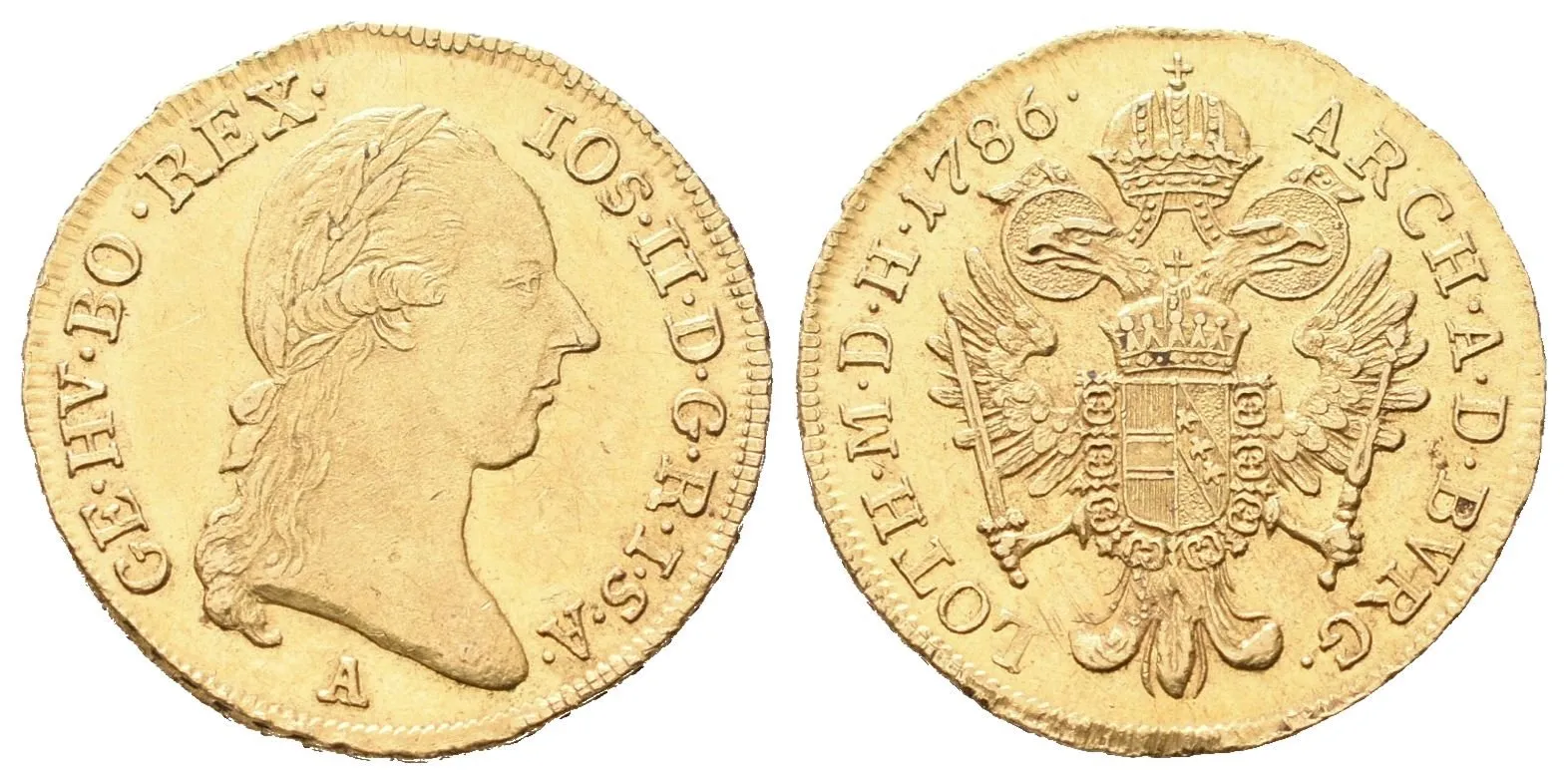 Josef II., Dukát 1786 A, Vídeň