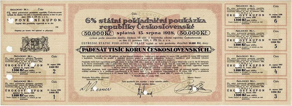 Státní pokladniční poukázky, 1919 - 1939 — 1