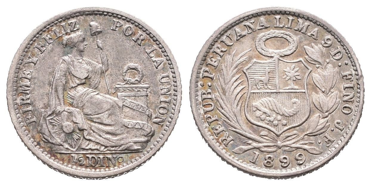 Peru, 1/2 Dinero 1899