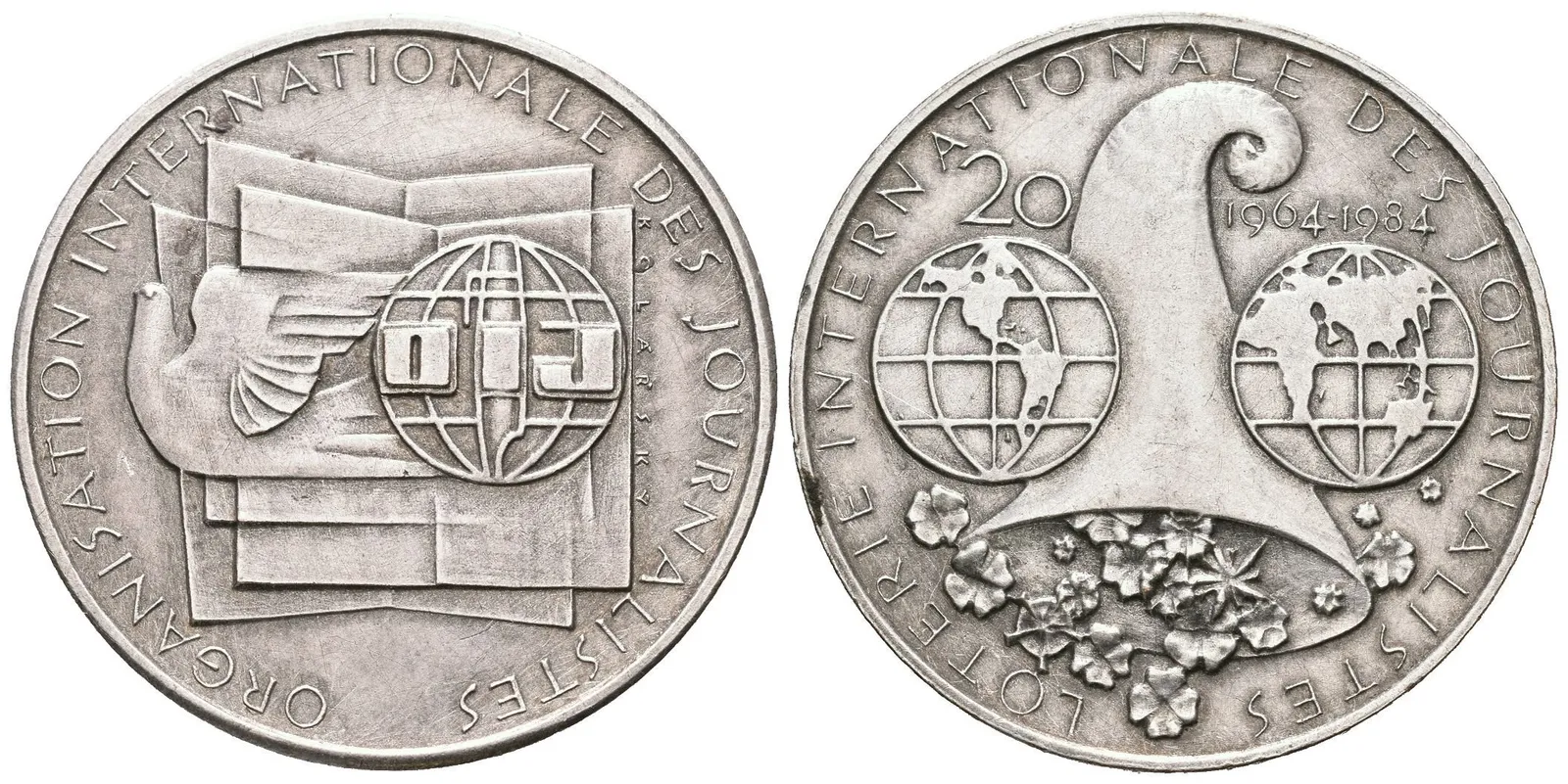 AE Medaile 1964 - Mezinárodní organizace novinářů. — 1