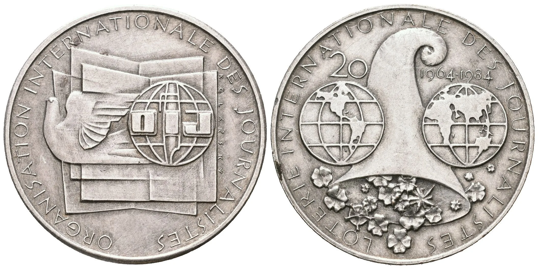 AE Medaile 1964 - Mezinárodní organizace novinářů. — 1