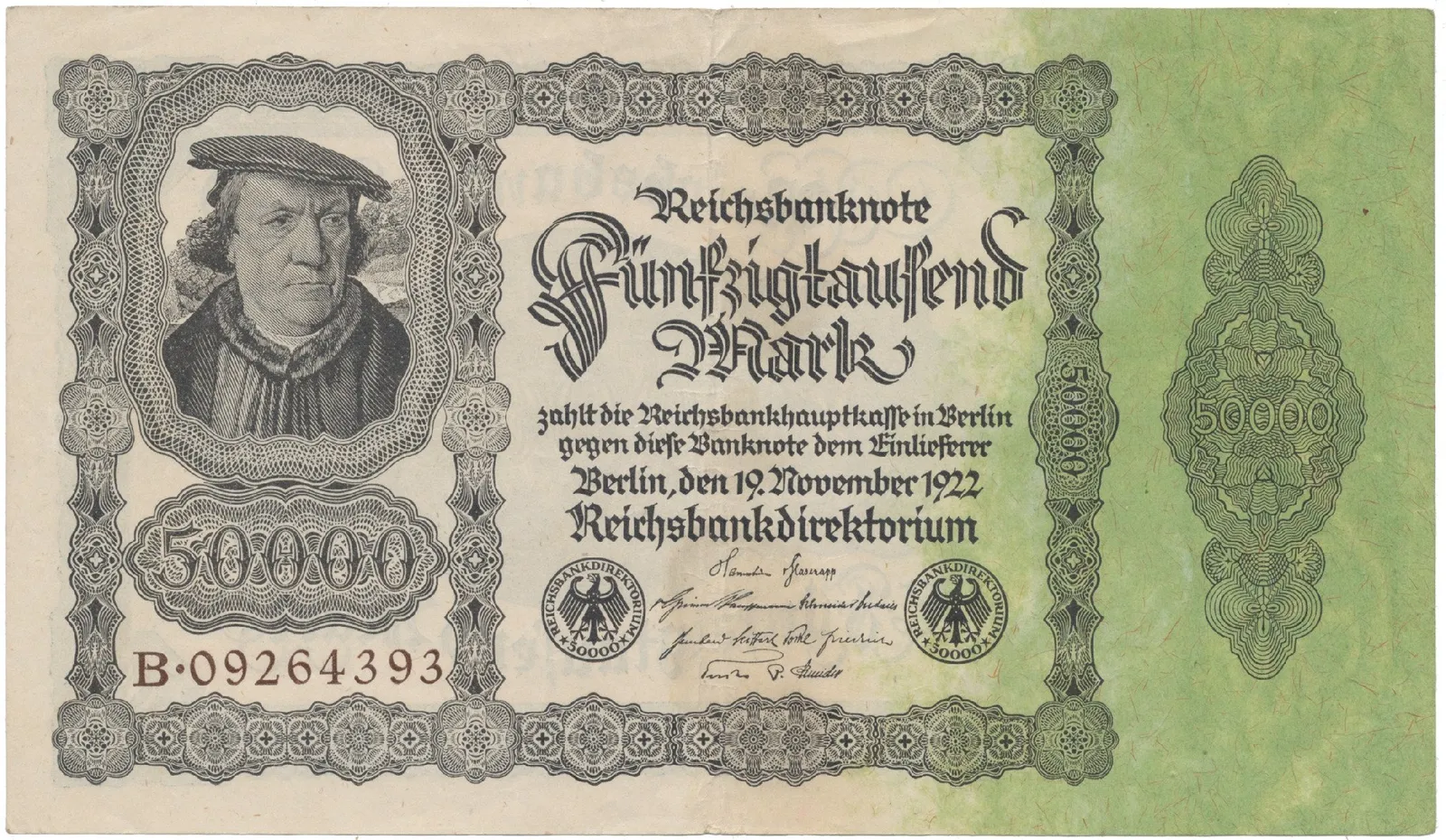 Německo, 50000 Mark 1922, Ro.79a