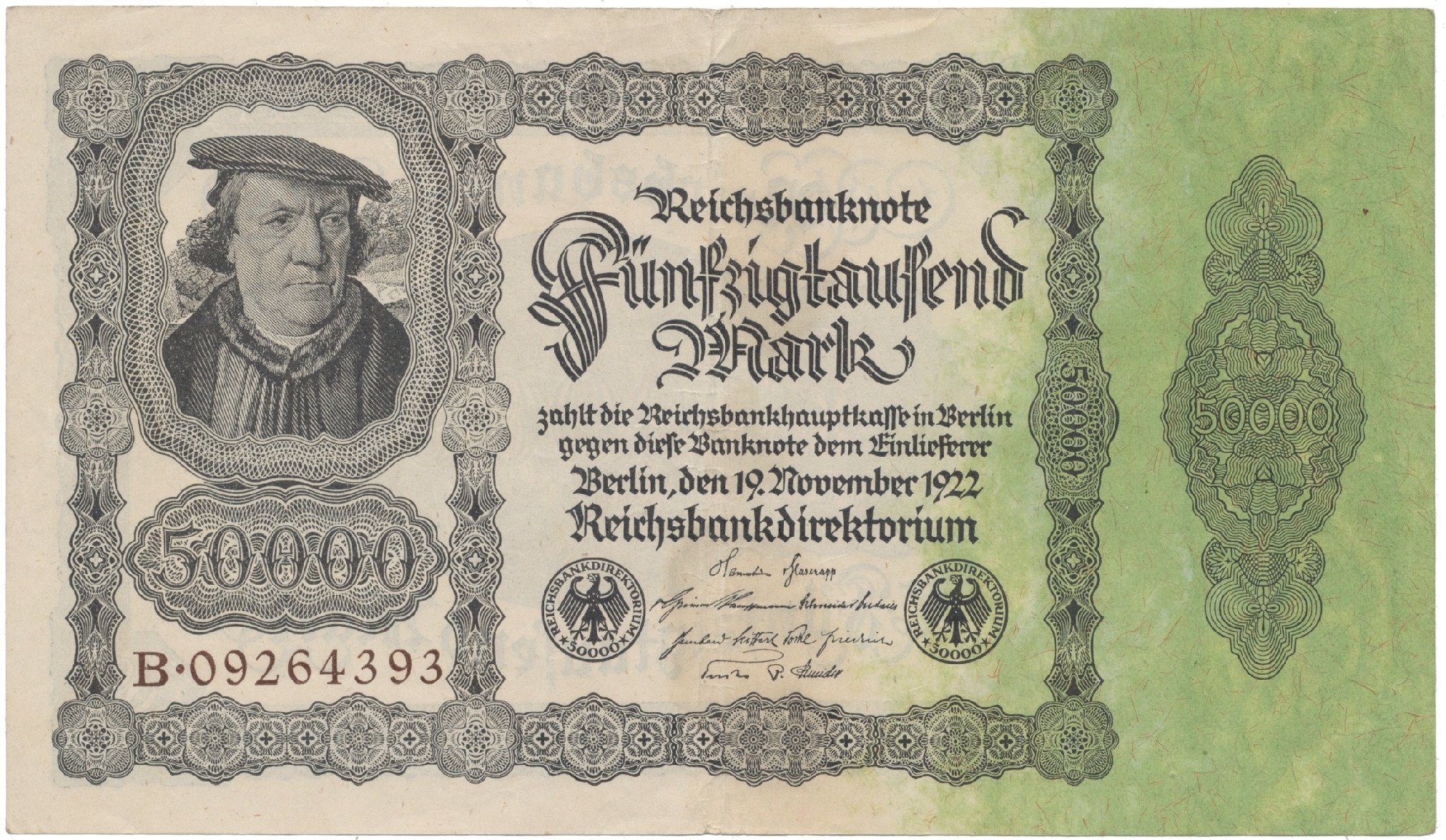 Německo, 50000 Mark 1922, Ro.79a
