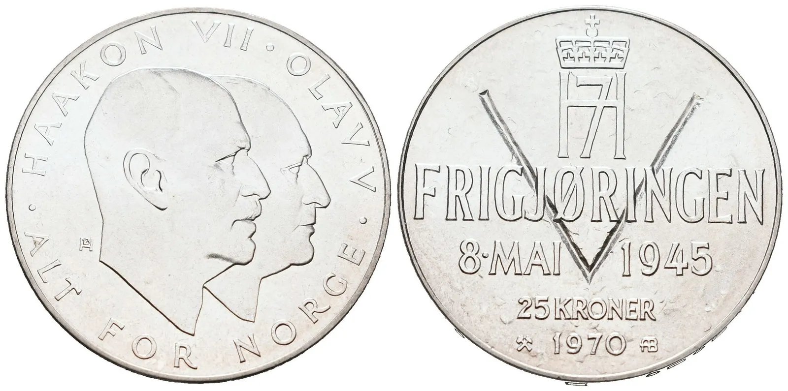 Norsko, 25 Kroner 1970 - Osvobození