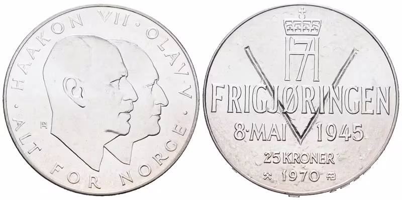 Norsko, 25 Kroner 1970 - Osvobození