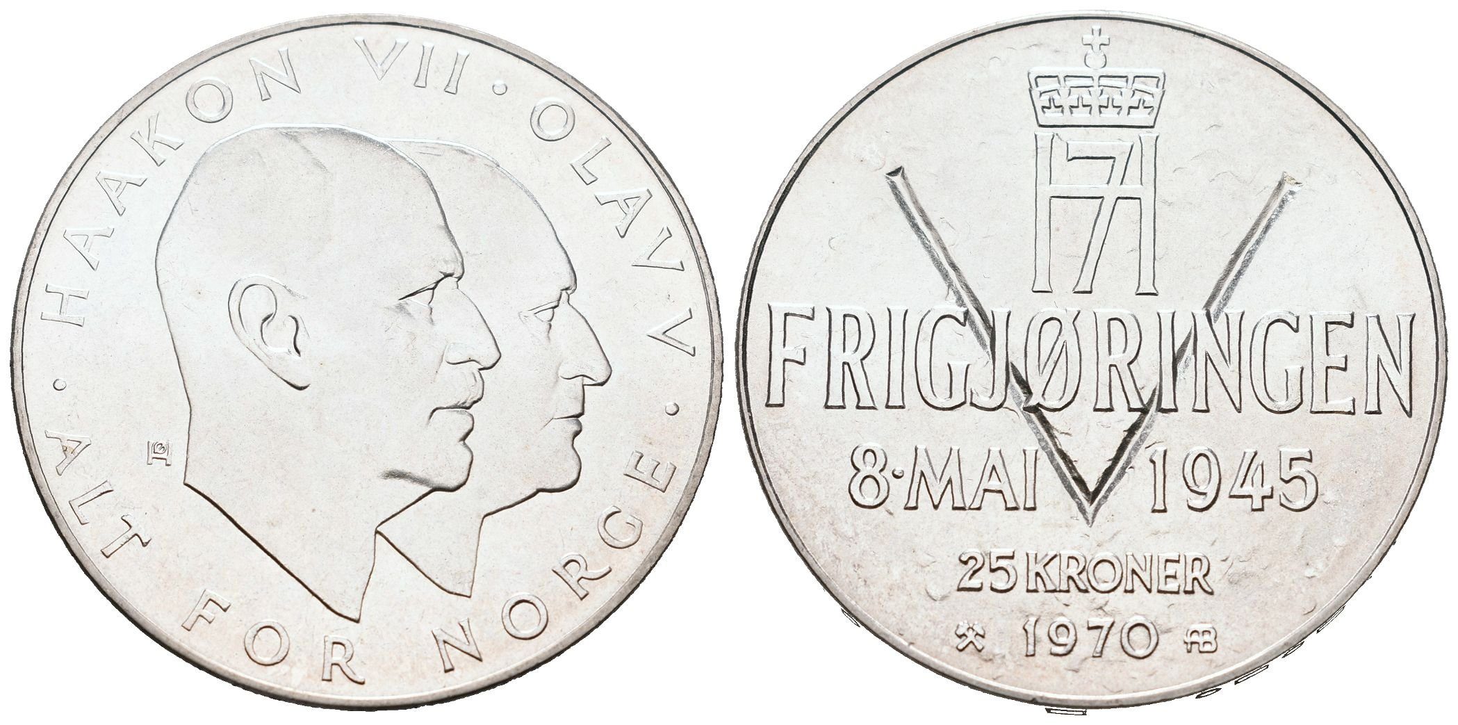 Norsko, 25 Kroner 1970 - Osvobození
