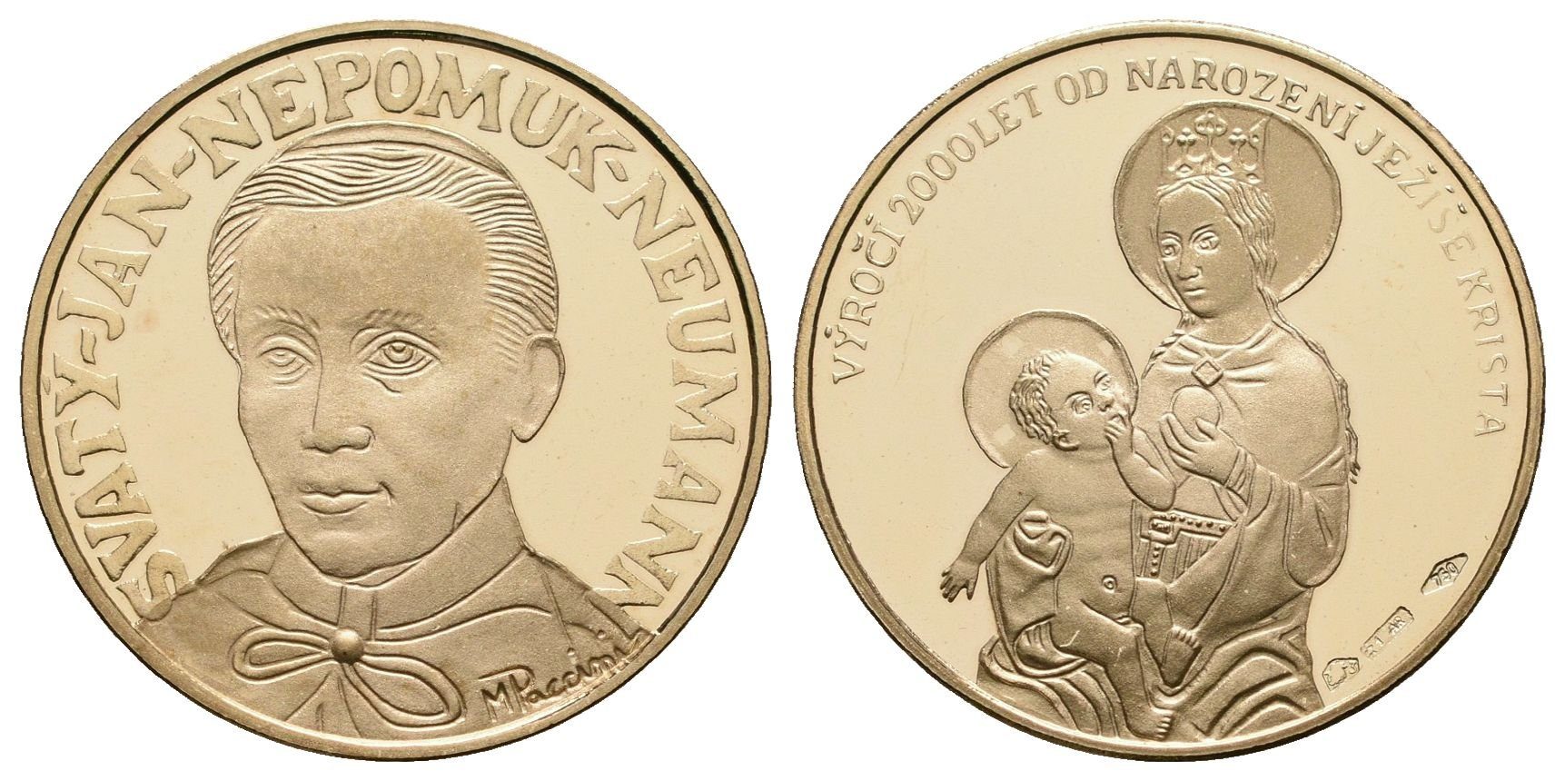 Medaile b.l. - Čeští svatí - sv. Jan Nepomuk Neumann