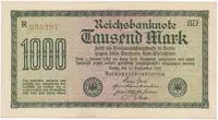 Německo, 1000 Mark 1922, vod. Mäander, hnědé 6-místné číslo, Ro.75i