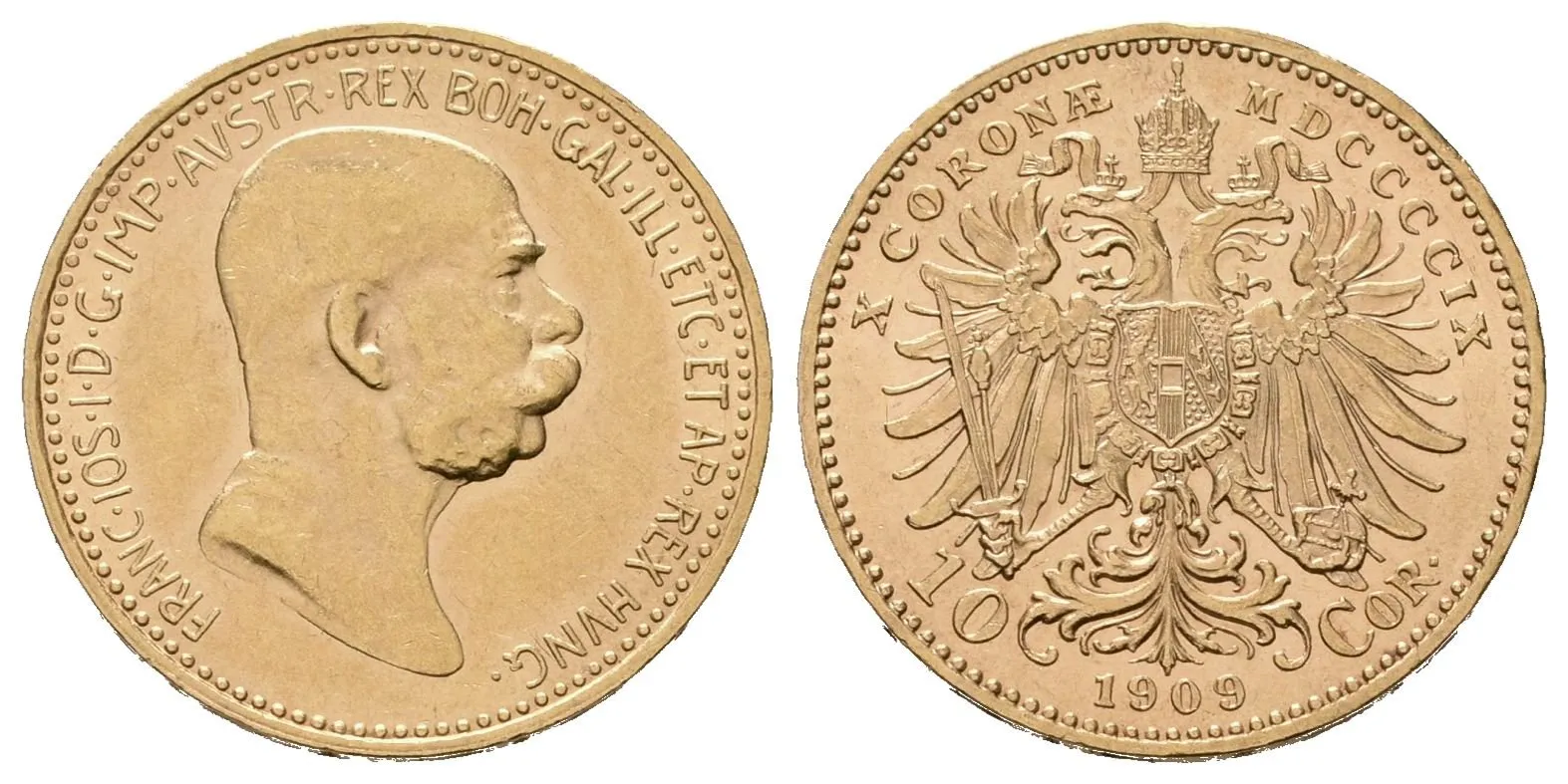 10 Koruna 1909, typ Marschall