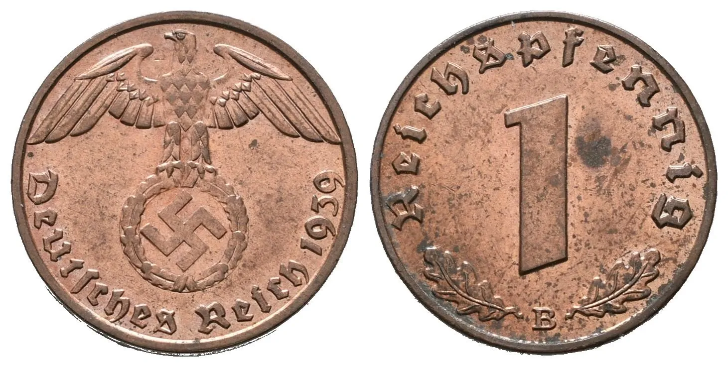 III. říše, 1 Pfennig 1939 B