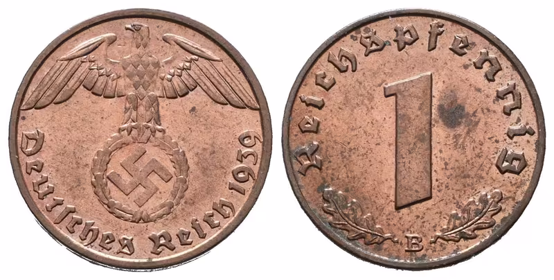 III. říše, 1 Pfennig 1939 B