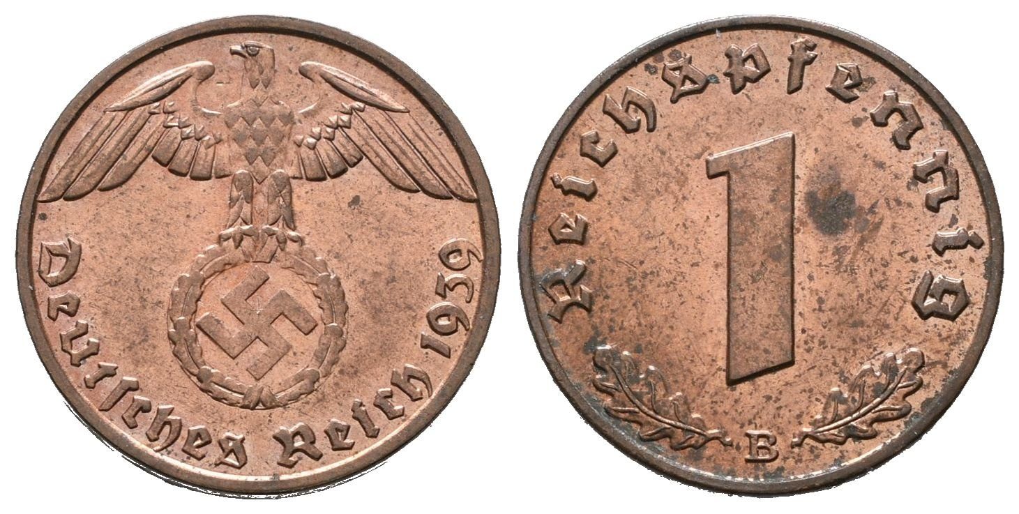 III. říše, 1 Pfennig 1939 B