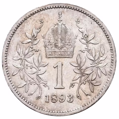 1 Koruna 1893, luxusní zachovalost, lesk, patina