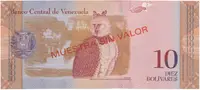 Venezuela, 10 Bolivares 2007, anulát - MUESTRA SIN VALOR, P.90as - fotografie 2