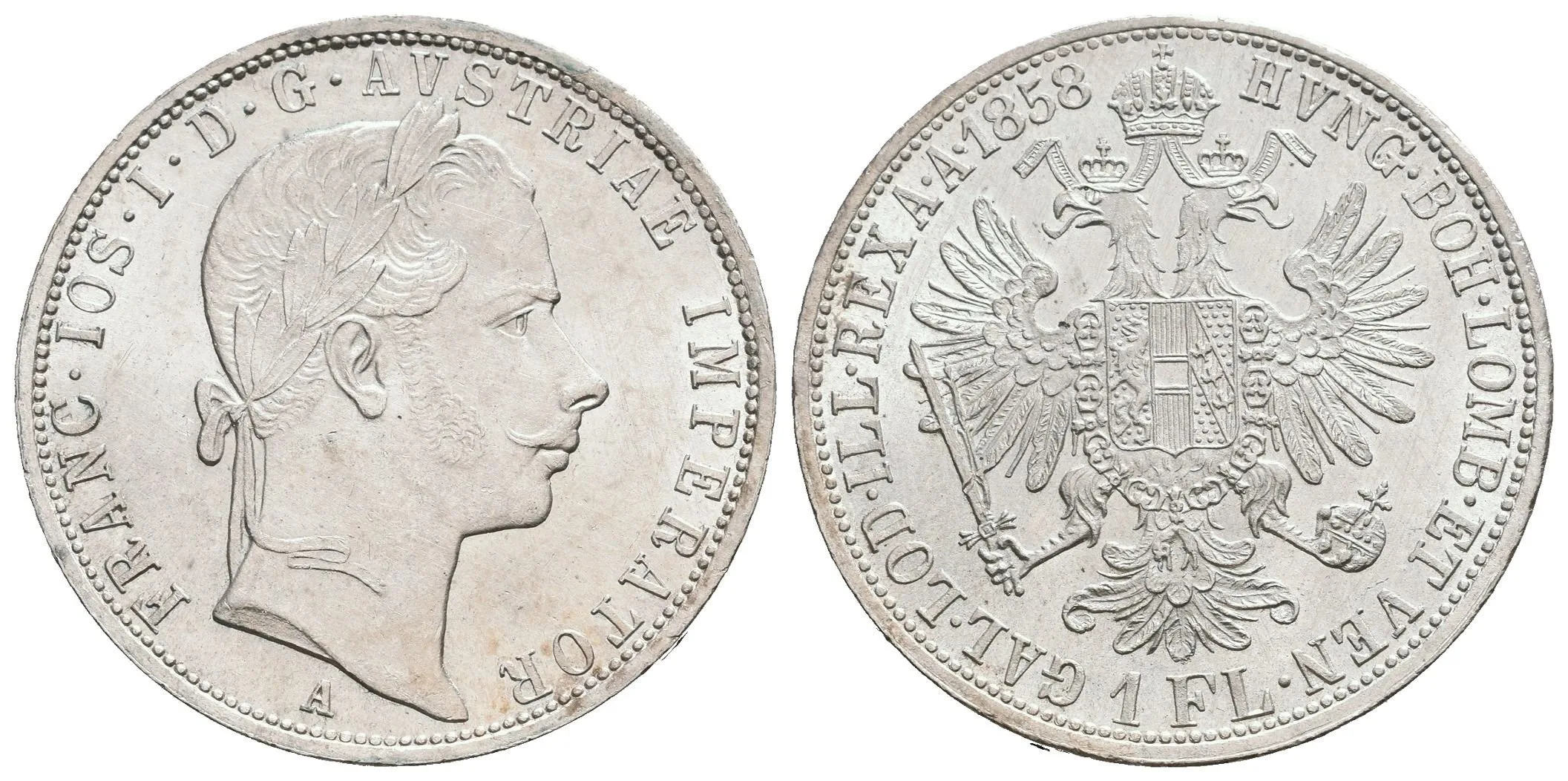 Zlatník 1858 A, krásná zachovalost, ražební lesk, rysky — 1