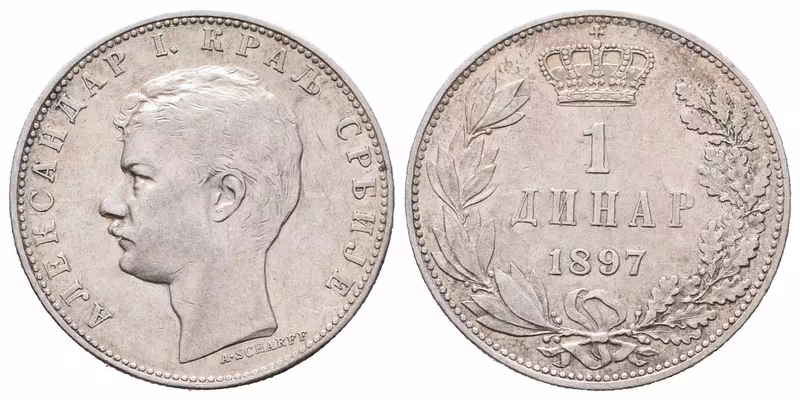 Srbsko, 1 Dinar 1897