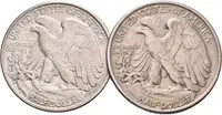 1/2 Dollar 1918, 1918 S, KM.142, pěkná zachovalost, patina, rysky_2 ks — 2