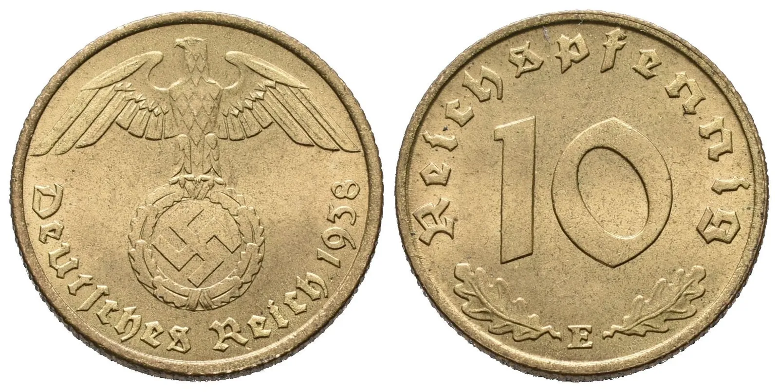 III. říše, 10 Pfennig 1938 E