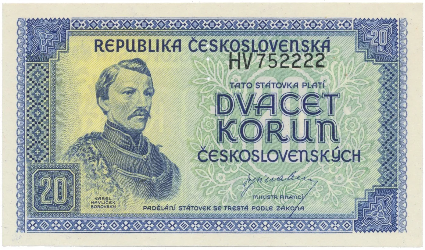20 Koruna b.d. (1945), různé série, Hej.72a.S1