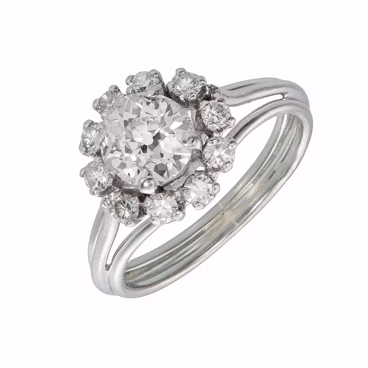 Diamantový prsten z bílého zlata 1,30 ct - certifikováno