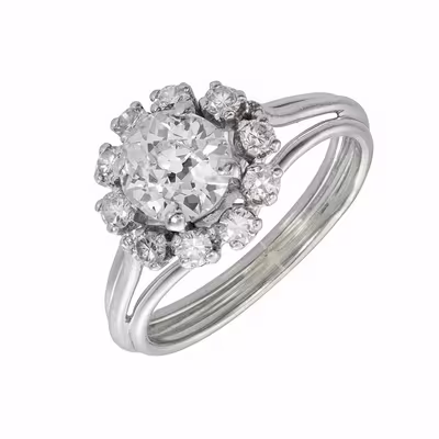 Diamantový prsten z bílého zlata 1,30 ct - certifikováno