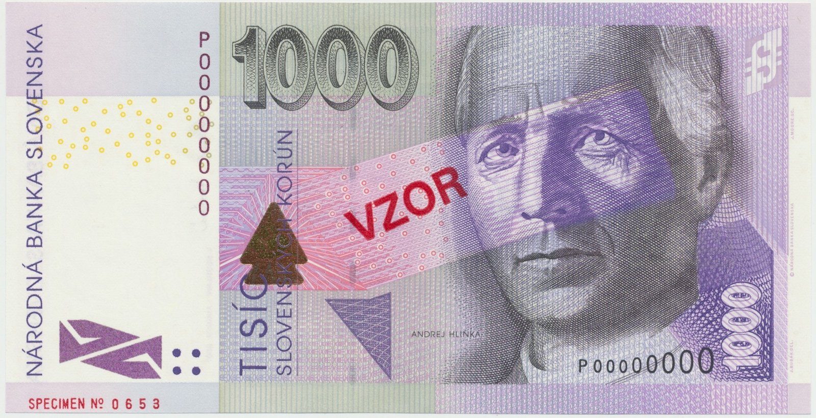 1000 Koruna / 1. 8. 2007, P 00000000, bankovní vzor, Hej.SK49V1