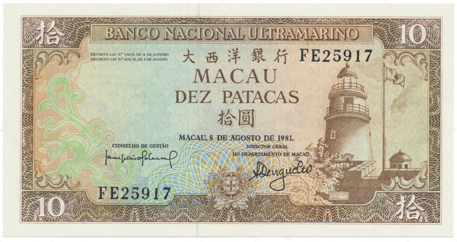 Macao, 10 Patacas 1981, P.59b