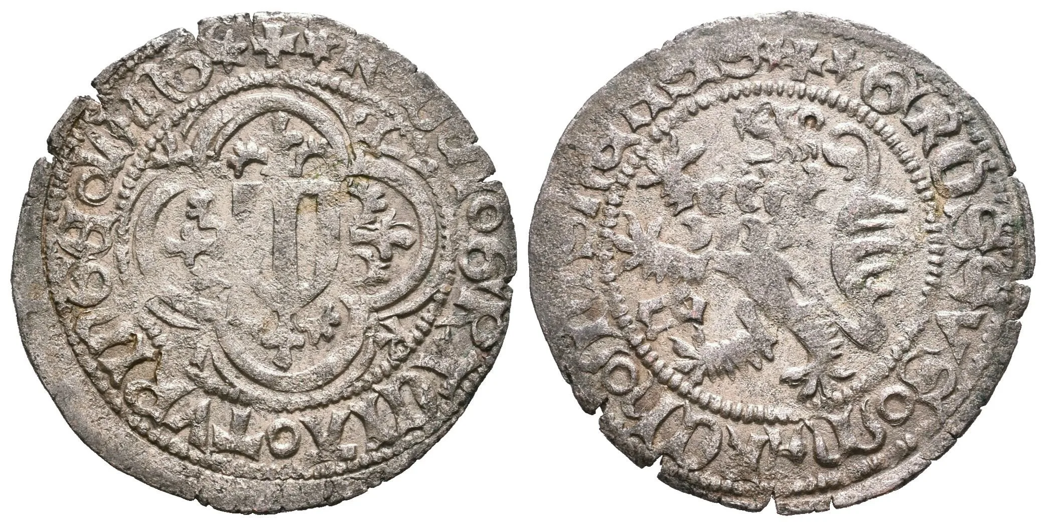 Neuer Schockgroschen b.l. (1451-1454), Freiberg, Krug 802 var., — 1